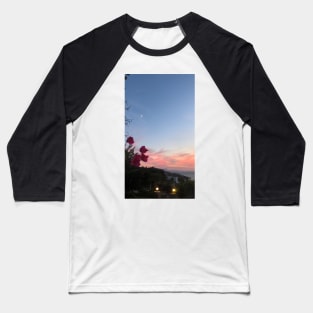 aesthetic phone case landscape gorgeous beautiful blue flowers sunset sunrise Baseball T-Shirt